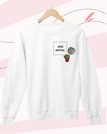 TINY EATS -  SWEATSHIRTS  - PATCH - WHITE