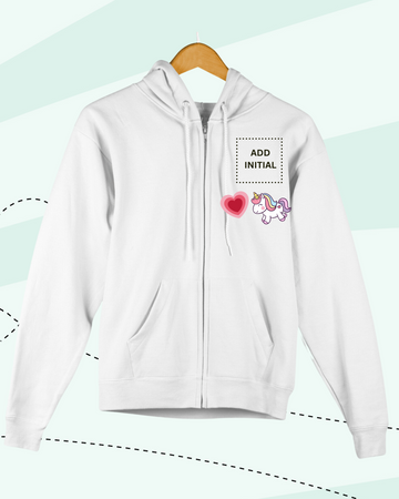 TINY DREAMS -  Zipper Hoodies - PRINT - WHITE