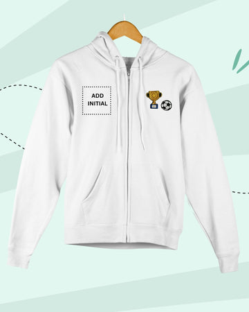 TINY PLAYS -  Zipper Hoodies - Patch - WHITE