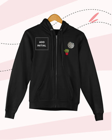 TINY EATS -  Zipper Hoodies - Patch - Black