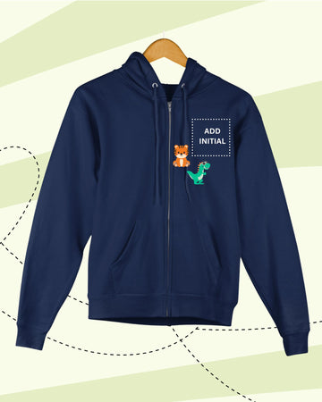 TINY GOES WILD -  Zipper Hoodies - PRINT - NAVY