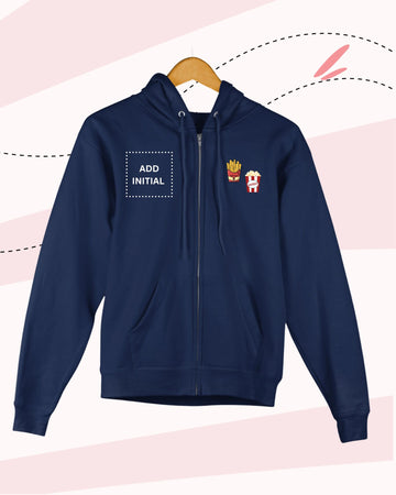 TINY EATS -  Zipper Hoodies - PRINT - NAVY