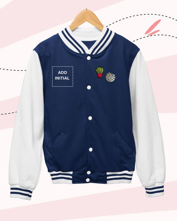 TINY EATS -  Fleece Varsity - PATCH - NAVY and White