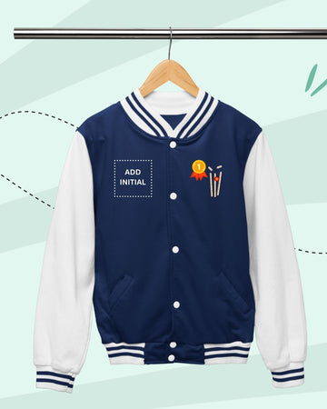 TINY PLAYS -  Fleece Varsity - PRINT - NAVY and White