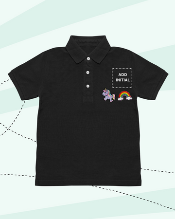 TINY DREAMS POLO NECK T-SHIRT BLACK Patch