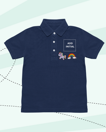 TINY DREAMS POLO NECK T-SHIRT NAVY patch