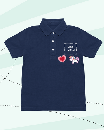 TINY DREAMS POLO NECK T-SHIRT NAVY Print