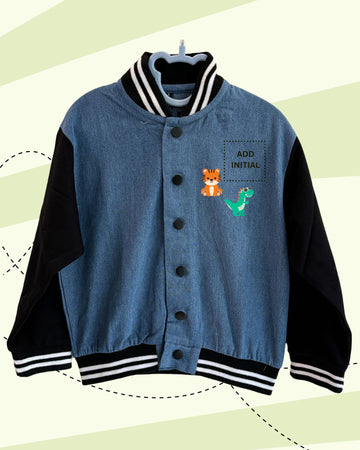 TINY GOES WILD DENIM VARSITY (PRINT)