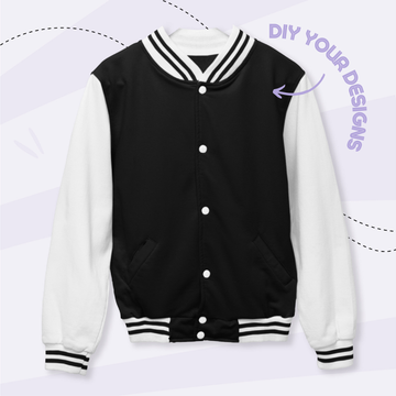Fleece Varsity - Black and White