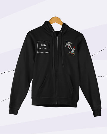 TINY EXPLORES -  Zipper Hoodies - Patch - Black