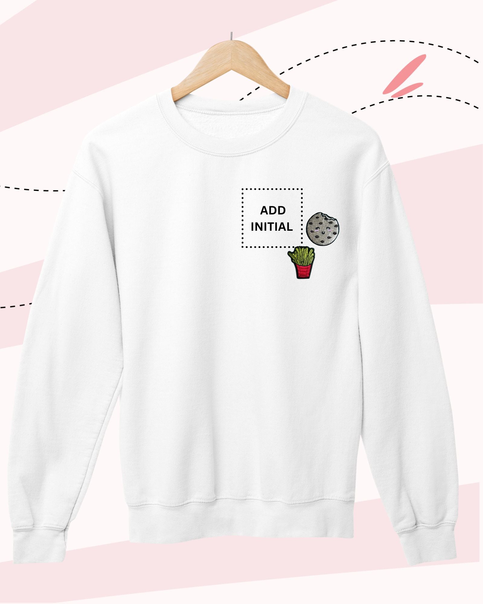 TINY EATS -  SWEATSHIRTS  - PATCH - WHITE