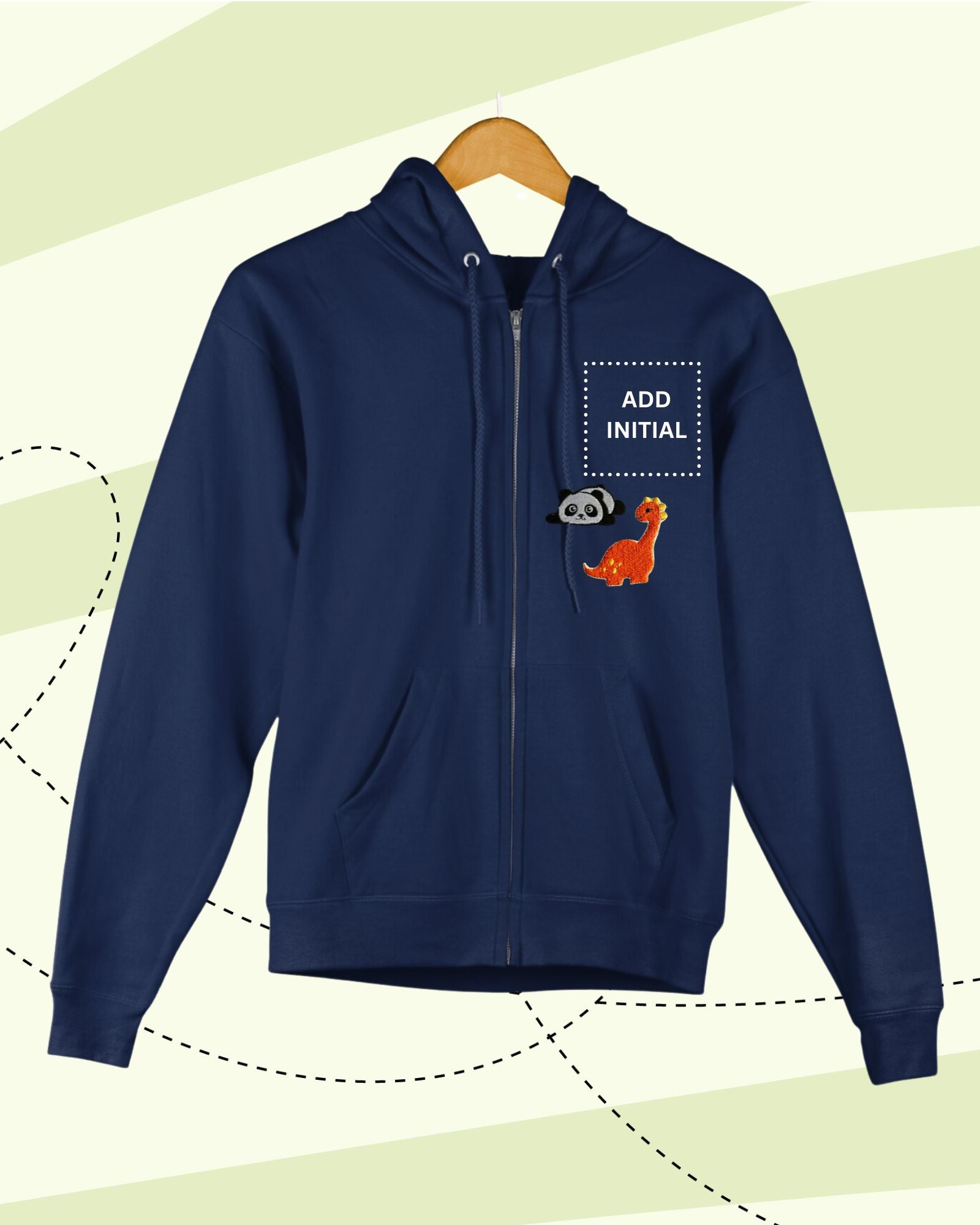 TINY GOES WILD -  Zipper Hoodies - Patch - NAVY