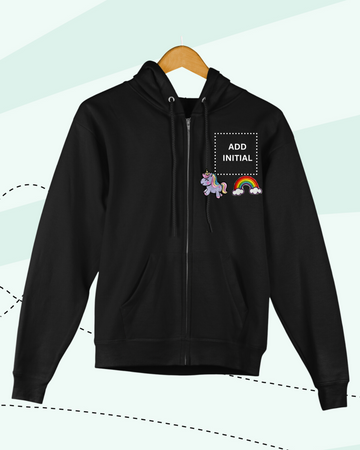 TINY DREAMS -  Zipper Hoodies - Patch - Black