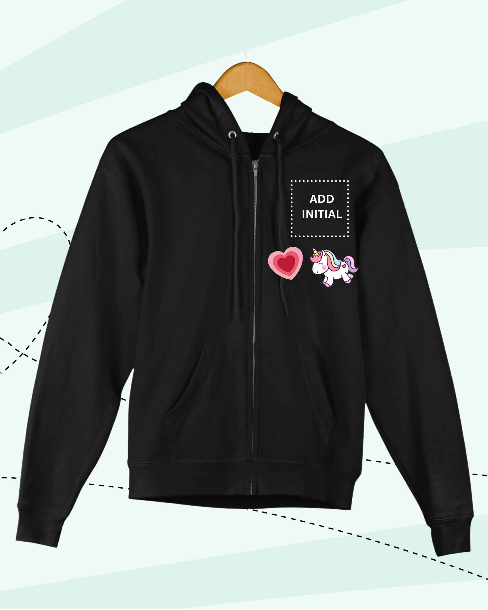 TINY DREAMS -  Zipper Hoodies - PRINT - Black