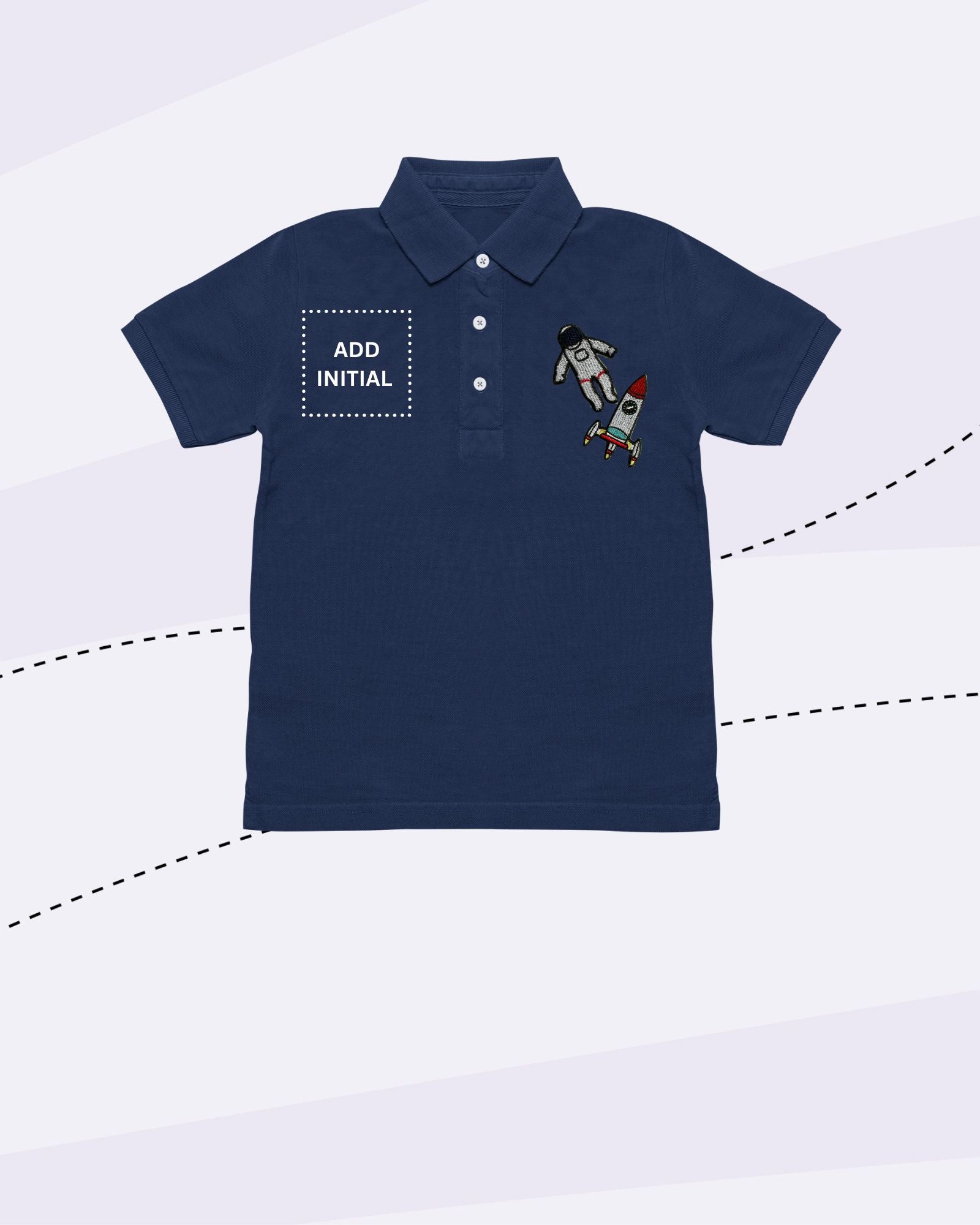 TINY EXPLORES POLO NECK T-SHIRT NAVY