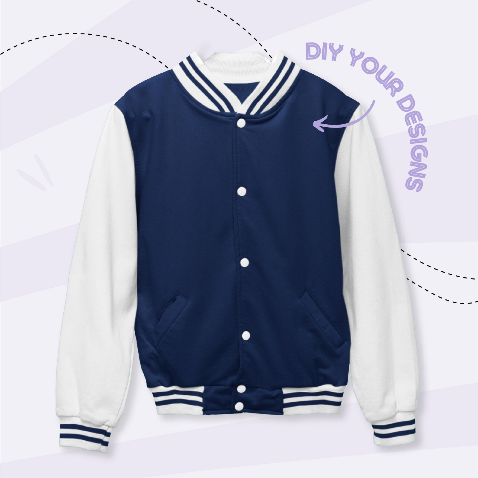 Fleece Varsity - Navy and White